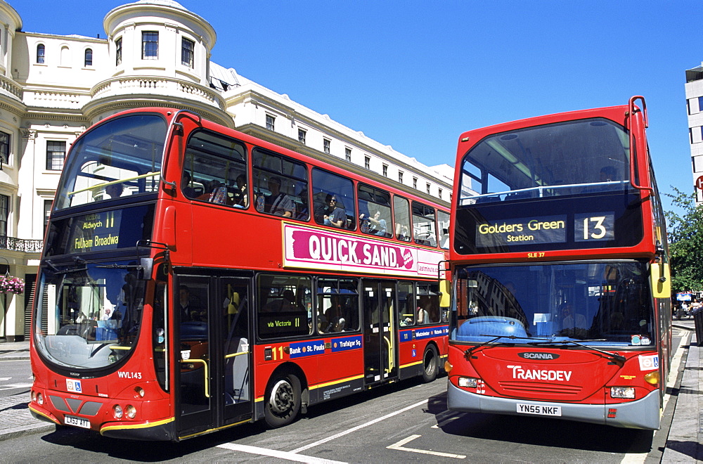 Double decker buses, London, England, United Kingdom, Europe