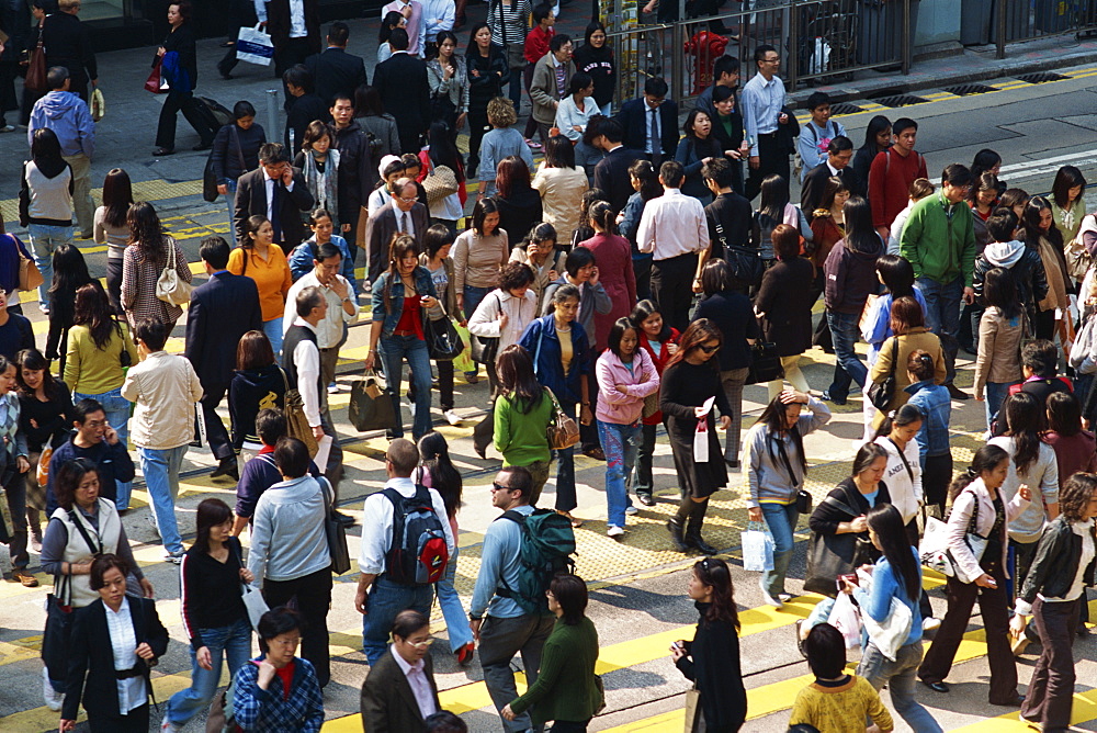 Typical crowd scene, Central, Hong Kong, China, Asia