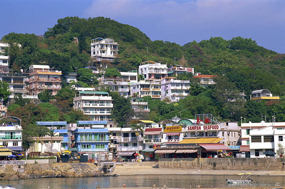 Waterfront view of Yung Shue Wong village, Lamma Island, Hong Kong, China, Asia