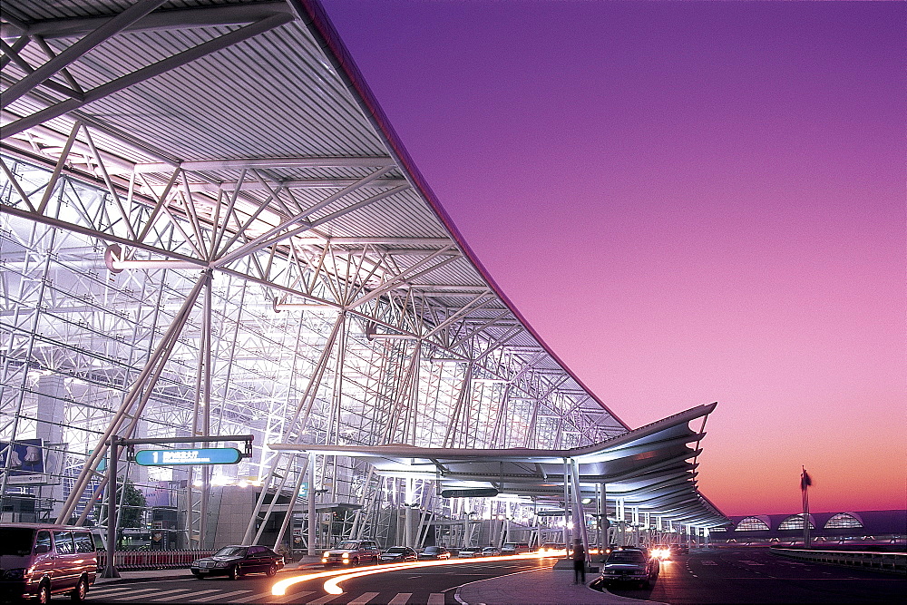 Guangzhou Airport at dawn, Guangzhou, Guangdong Province, China, Asia