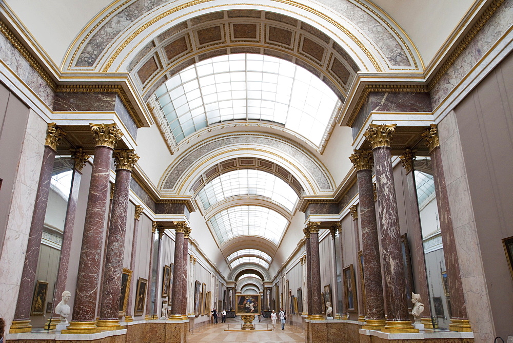 Interior Gallery of the Denon Section, Louvre, Paris, France, Europe