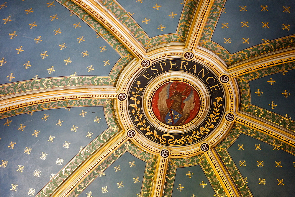 Ceiling of the Chapel, Chateau de Chantilly, Chantilly, Ile de France, France, Europe