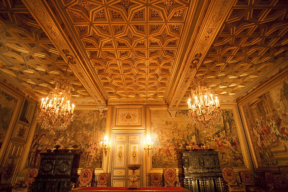 Francois 1 Salon, Chateau de Fontainebleau, Fontainebleau, Ile de France, France, Europe