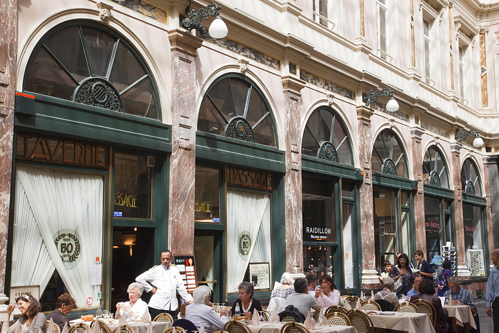 Restaurant in Galleries St. Hubert Shopping Arcade, Brussels, Belgium, Europe