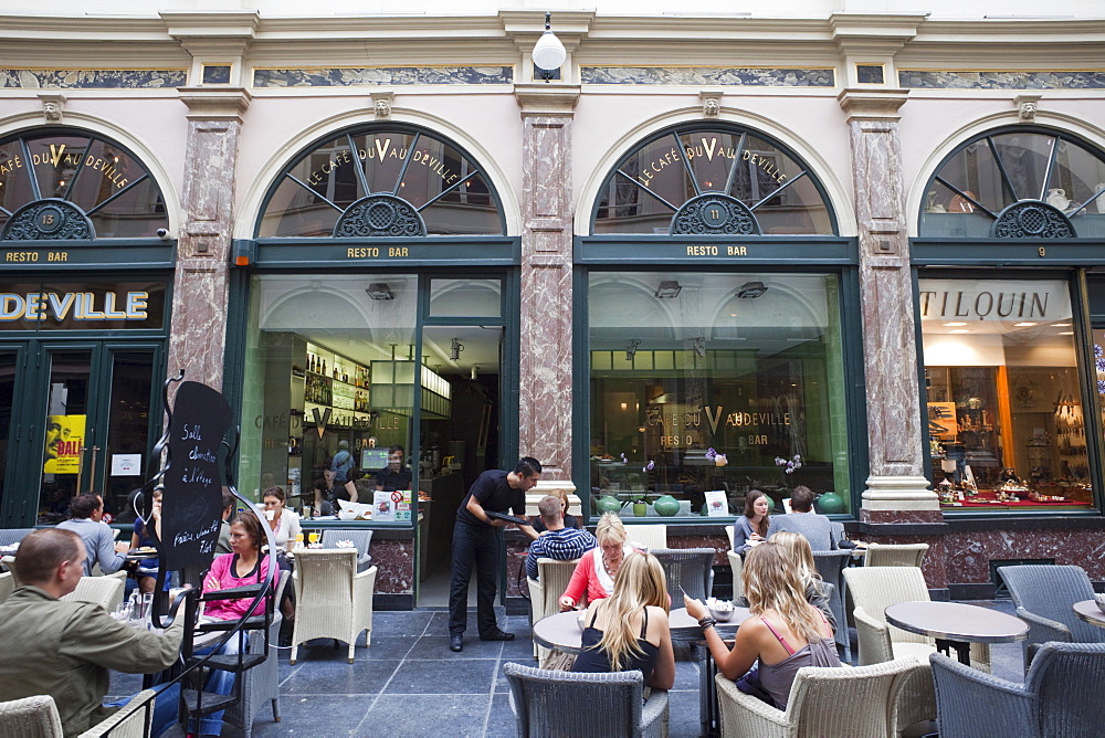 Restaurant in Galleries St. Hubert Shopping Arcade, Brussels, Belgium, Europe