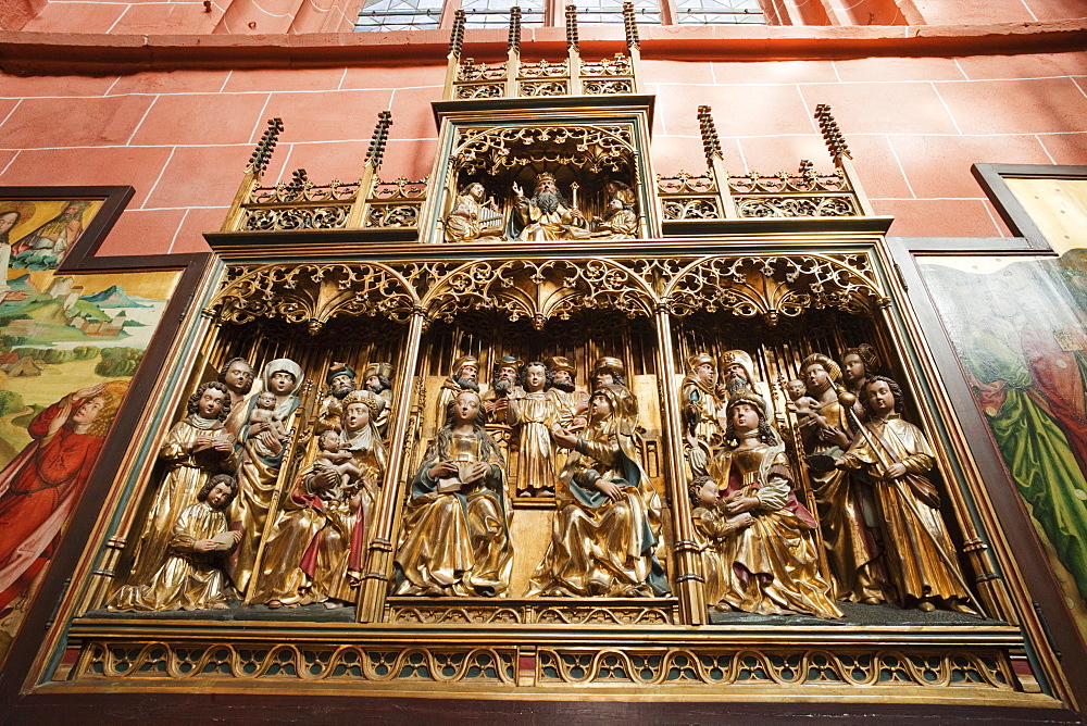 Altar shrine detail, St. Bartholomew's Cathedral, Frankfurt, Hesse, Germany, Europe