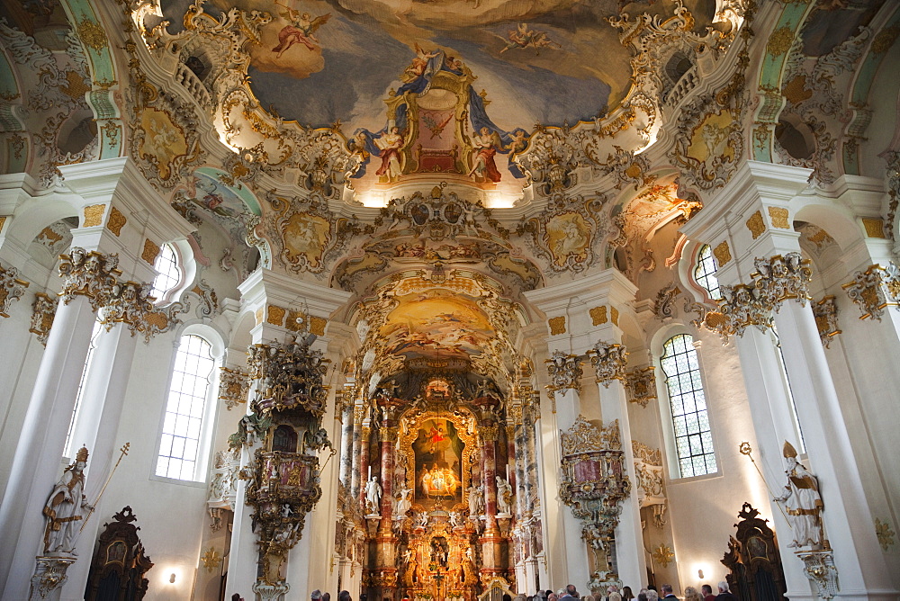 Wieskirche, Wies, UNESCO World Heritage Site, Romantic Road, Bavaria, Germany, Europe