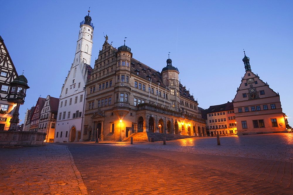 Rathaus (Town Hall), Rothenburg ob der Tauber, Romantic Road, Bavaria, Germany, Europe