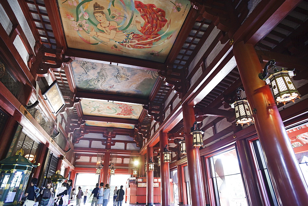 Interior of Asakusa Kannon Temple, Asakusa, Tokyo, Honshu, Japan, Asia