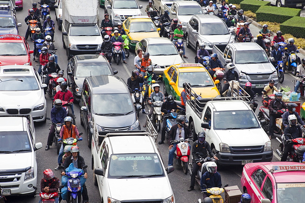 Traffic jam, Bangkok, Thailand, Southeast Asia, Asia