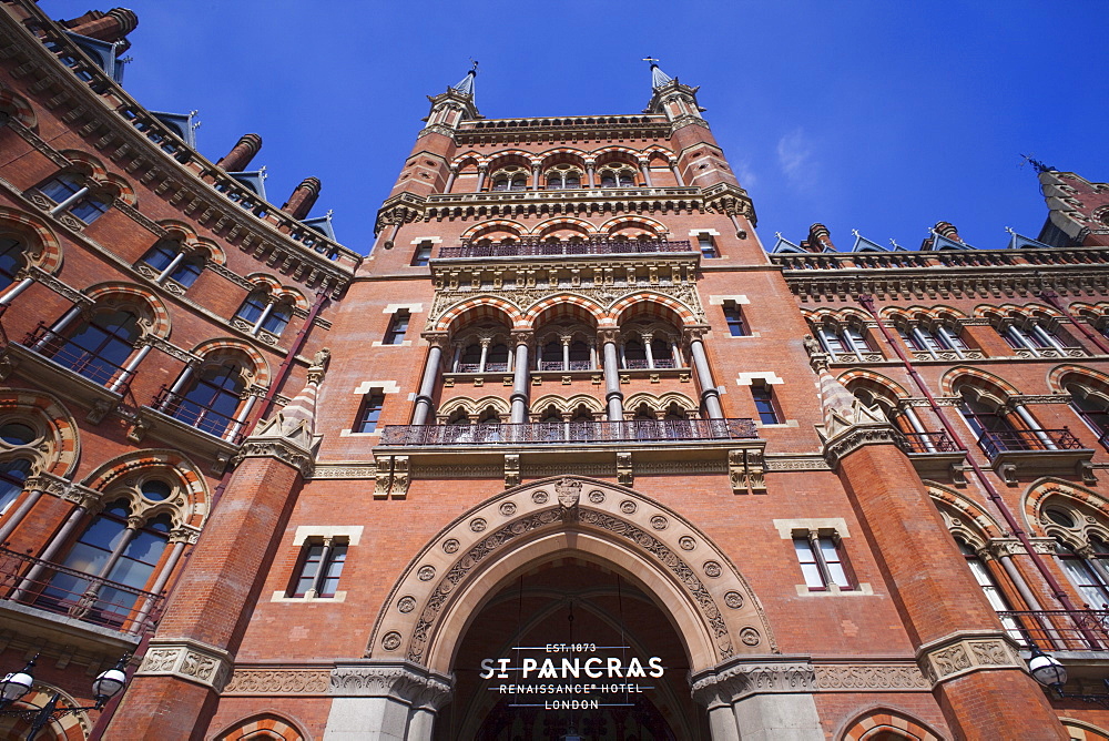 Facade of Marriott Renaissance Hotel, St. Pancras, London, England, United Kingdom, Europe