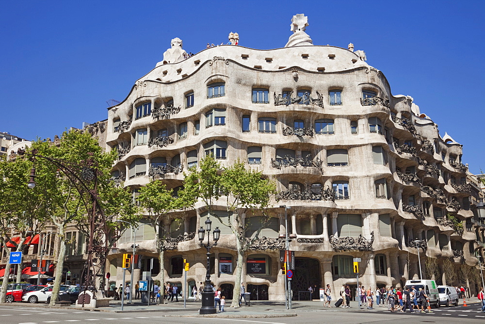 Casa Mila (La Pedrera), UNESCO World Heritage Site, Barcelona, Catalonia, Spain, Europe