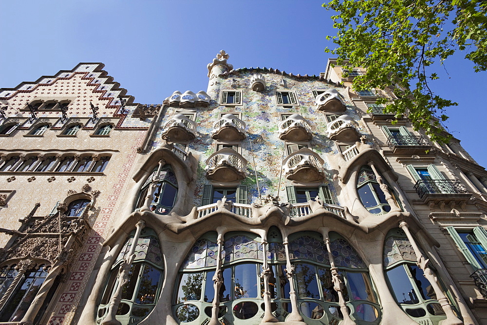 Casa Batllo, UNESCO World Heritage Site, and Casa Amatller, Barcelona, Catalonia, Spain, Europe