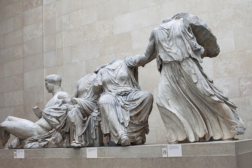 Elgin Marbles from the Parthenon in Athens dating from the 4th century BC, British Museum, Bloomsbury, London, England, United Kingdom, Europe