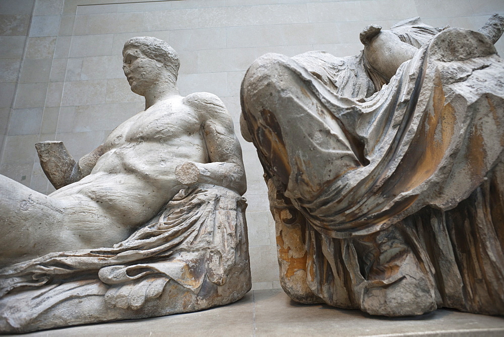 Elgin Marbles from the Parthenon in Athens dating from the 4th century BC, British Museum, Bloomsbury, London, England, United Kingdom, Europe