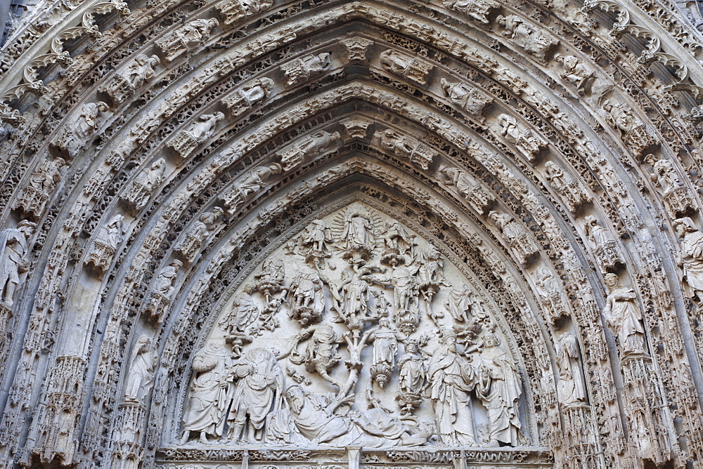 Door portal depicting the Family Tree of Jesus, Rouen Cathedral, Rouen, Normandy, France, Europe