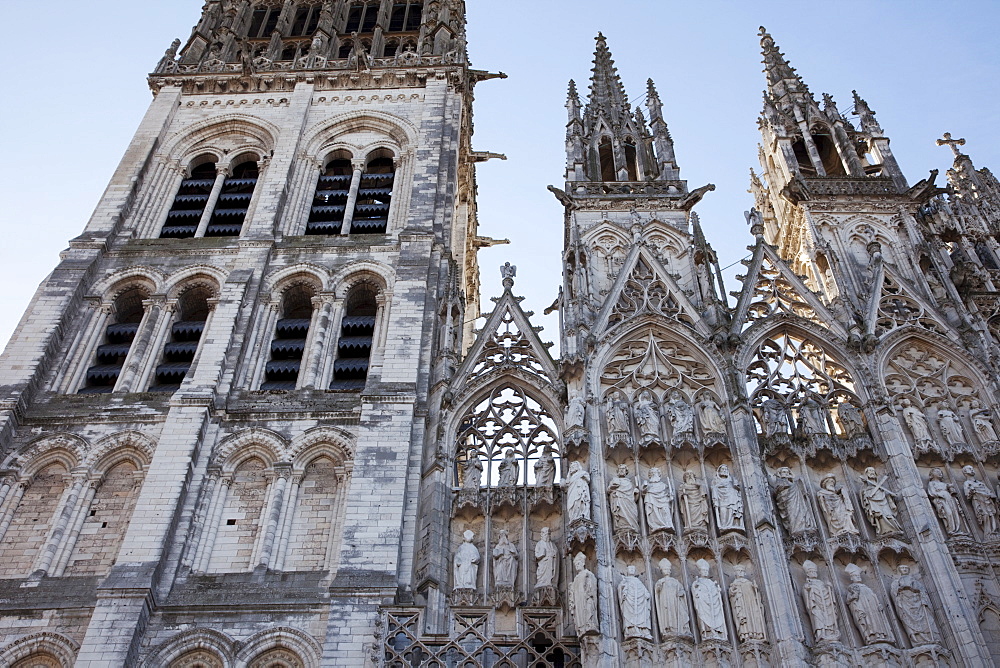 The West facade, Rouen Cathedral, Rouen, Normandy, France, Europe