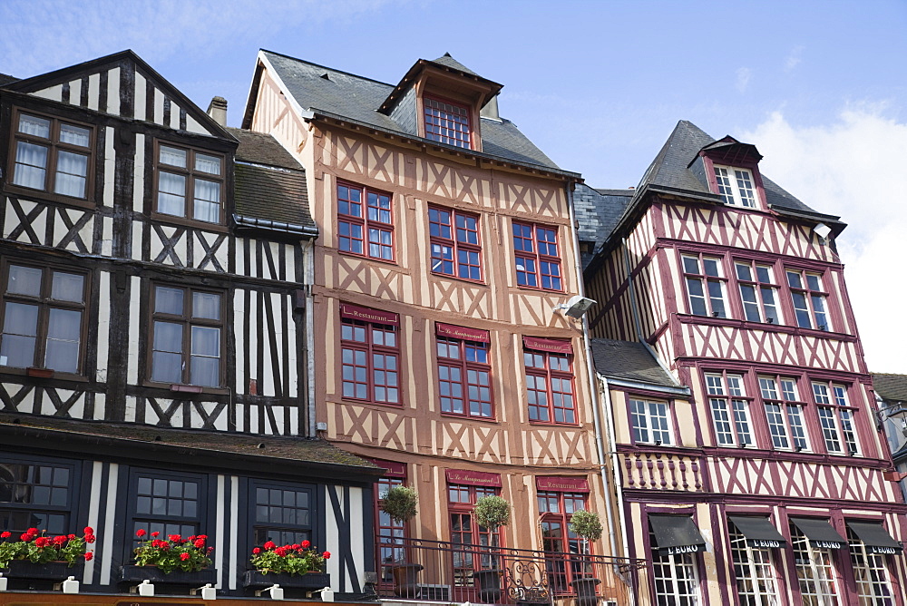 Restaurants in the Place du Vieux-Marche, Rouen, Normandy, France, Europe