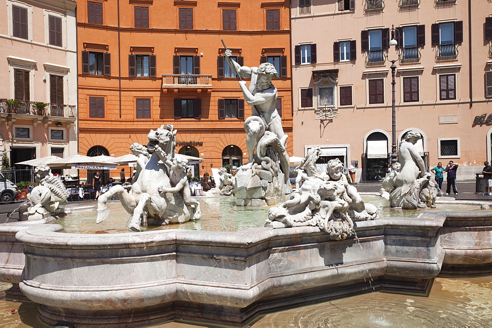 Neptune Fountain, Piazza Navona, Rome, Lazio, Italy, Europe