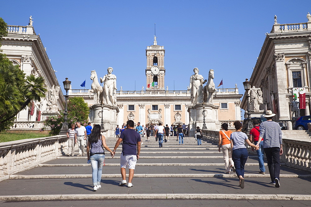 Steps to Piazza del Campidoglio, Capitol, Rome, Lazio, Italy, Europe