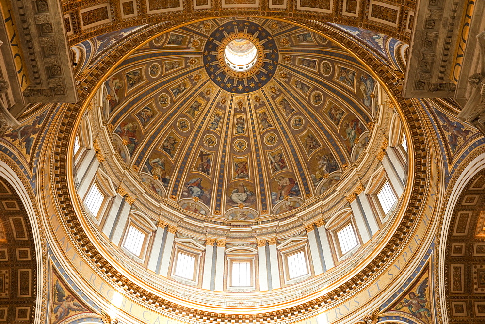 The interior of the dome, St. Peter's, The Vatican, Rome, Lazio, Italy, Europe