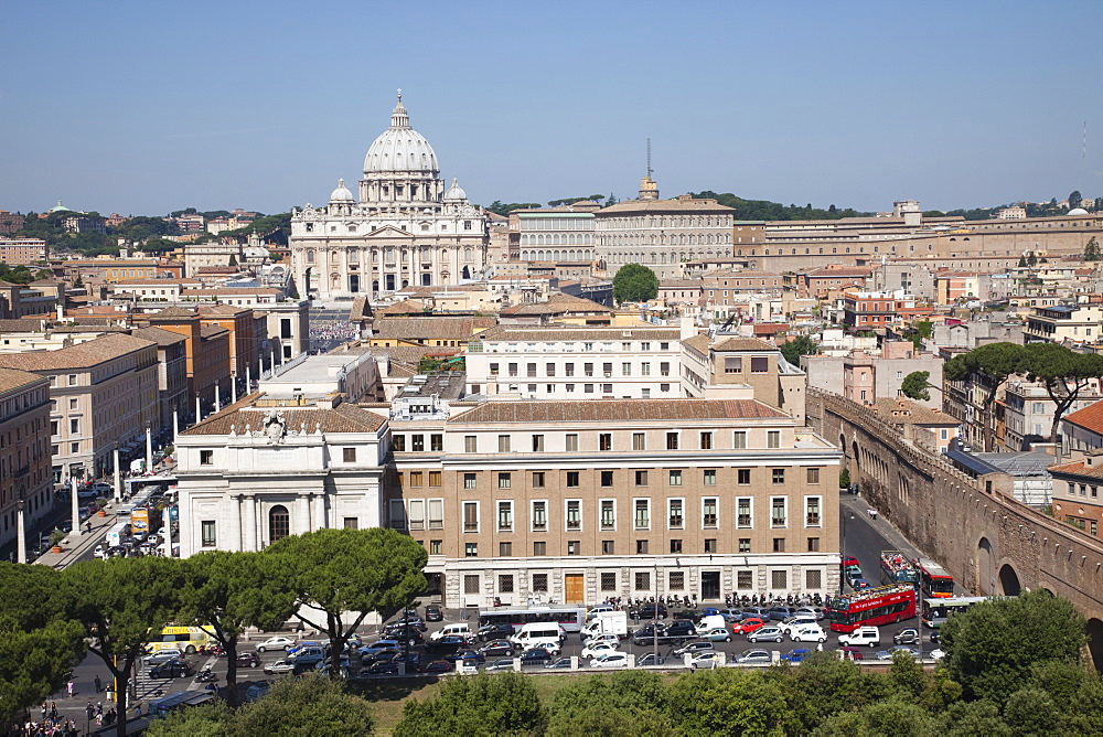 View of The Vatican from Castel Sant'Angelo, Rome, Lazio, Italy, Europe