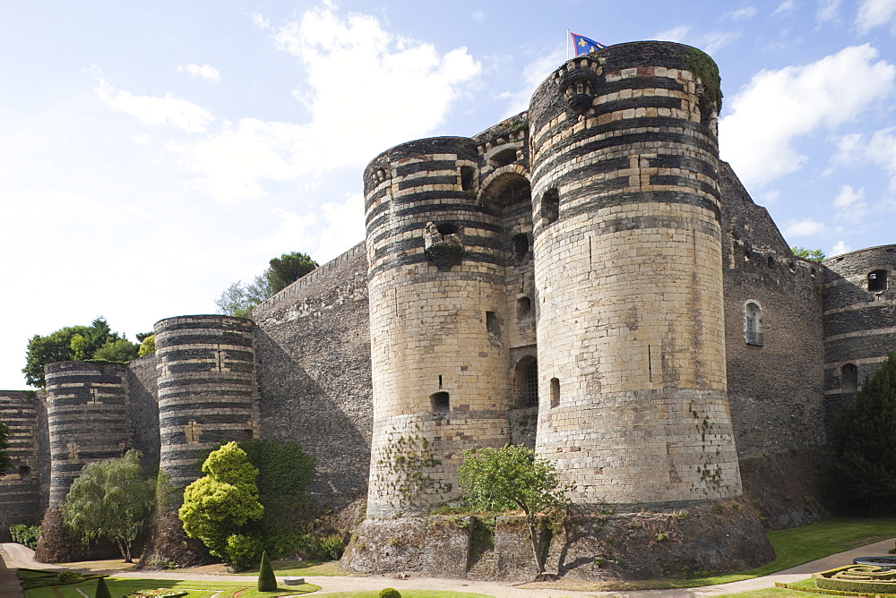 Castle Walls, Angers Castle, Angers, UNESCO World Heritage Site, Loire Valley, France, Europe