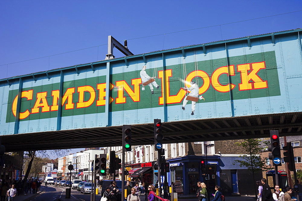 Camden Lock sign, Camden, London, England, United Kingdom, Europe
