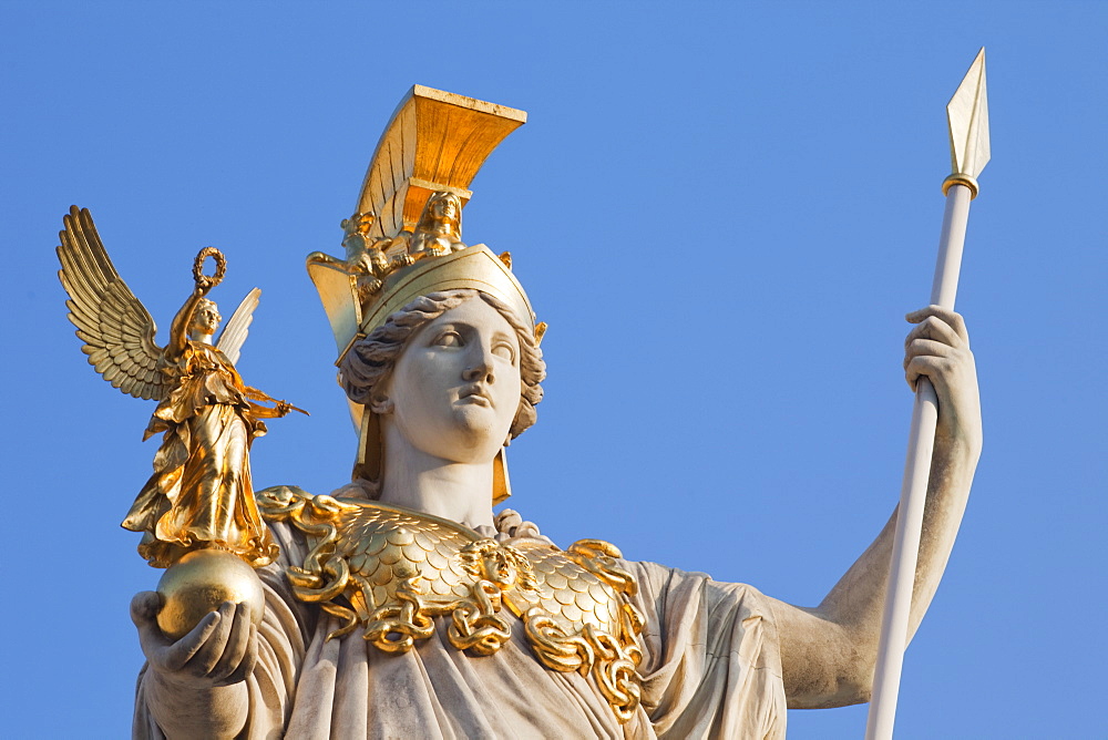 Statue of Athena, Parliament Building, Vienna, Austria, Europe