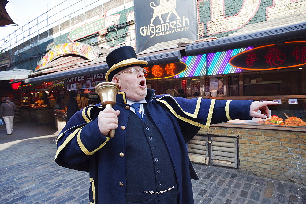 Camden Market Crier, Camden, London, England, United Kingdom, Europe