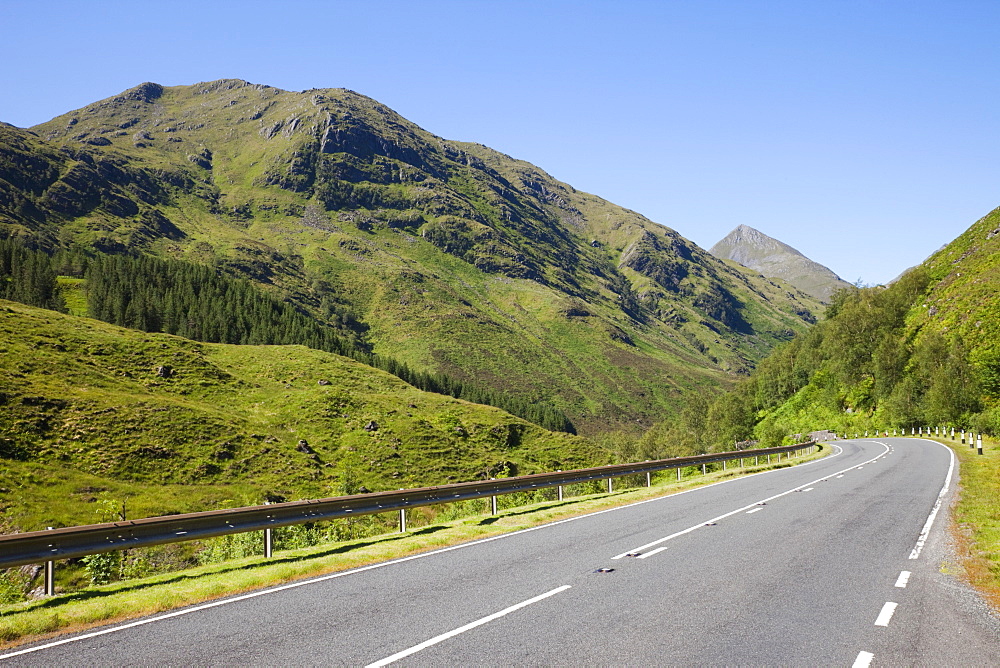 Empty road in Glen Coe, Highlands, Scotland, United Kingdom, Europe