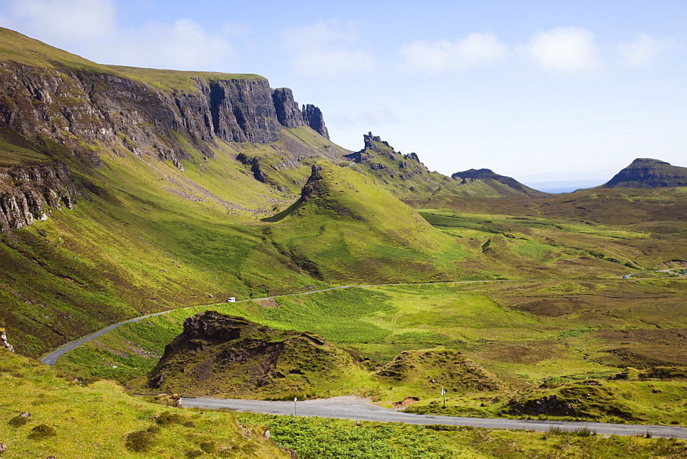 The Quiraing mountain, Isle of Skye, Inner Hebrides, Scotland, United Kingdom, Europe