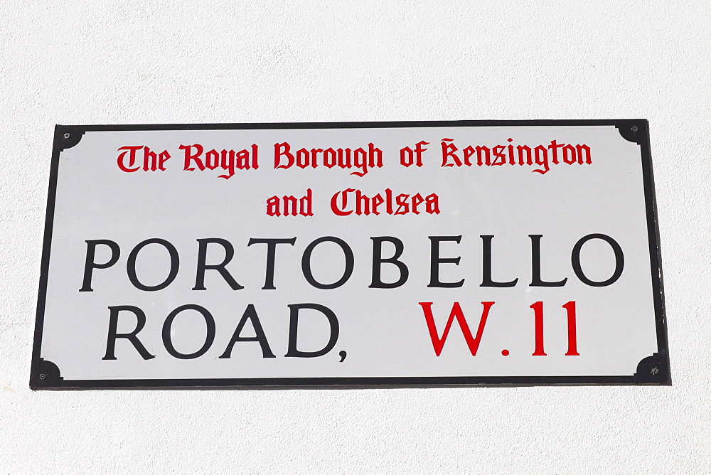 Portobello Road sign, London, England, United Kingdom, Europe