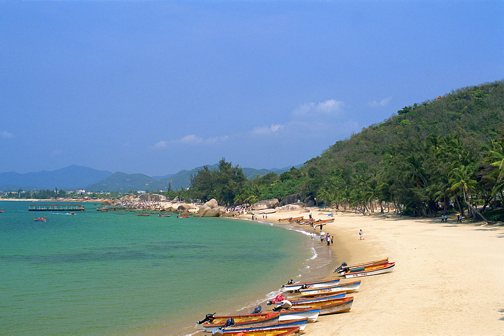 Beach scene at Tianya-Haijiao Tourist Zone, Sanya, Hainan Island, China, Asia