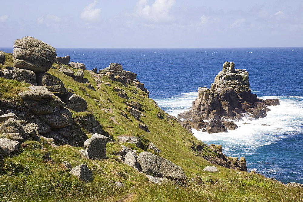 Cliffs at Lands End, Cornwall, England, United Kingdom, Europe