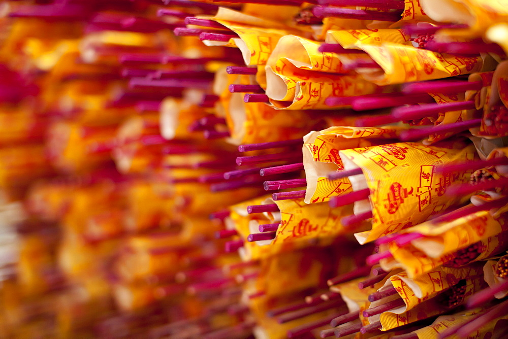 Incense sticks in a Buddhist temple in Kuala Lumpur, Malaysia, Southeast Asia, Asia