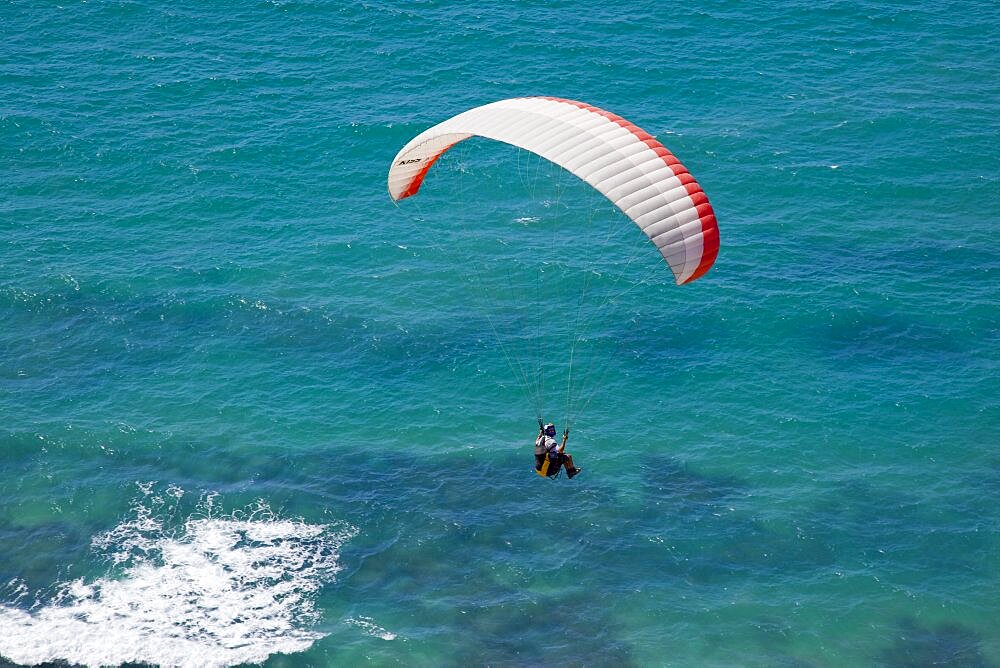 A wind glider over the coastline