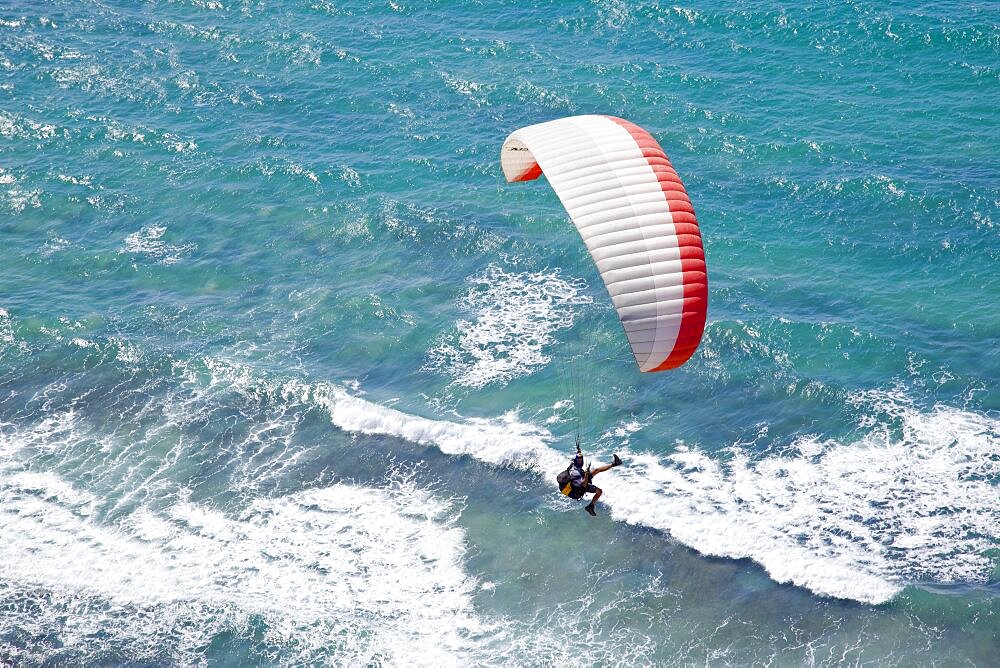 A wind glider over the coastline