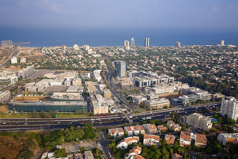 Aerial Herzeliya's business area, Israel