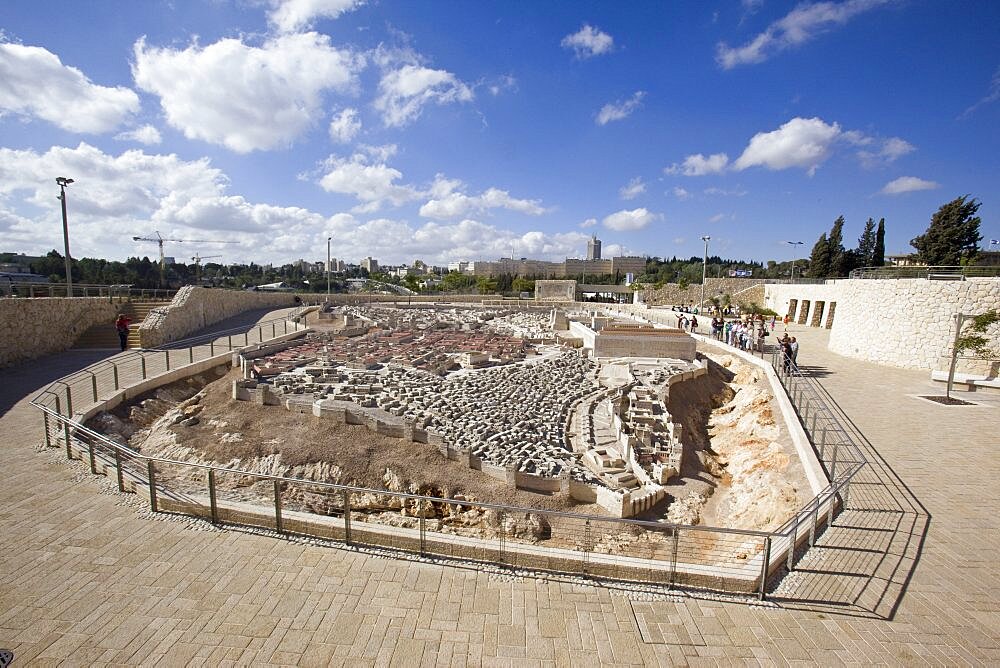 Photograph of a model of the second Temple in the Israel Museum at Western Jerusalem, Israel