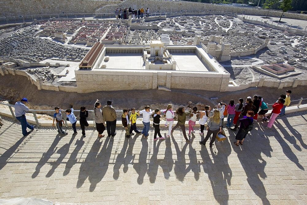 Photograph of a model of the second Temple in the Israel Museum at Western Jerusalem, Israel