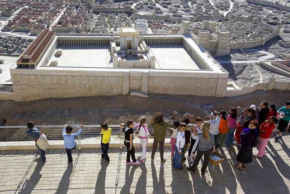 Photograph of a model of the second Temple in the Israel Museum at Western Jerusalem, Israel