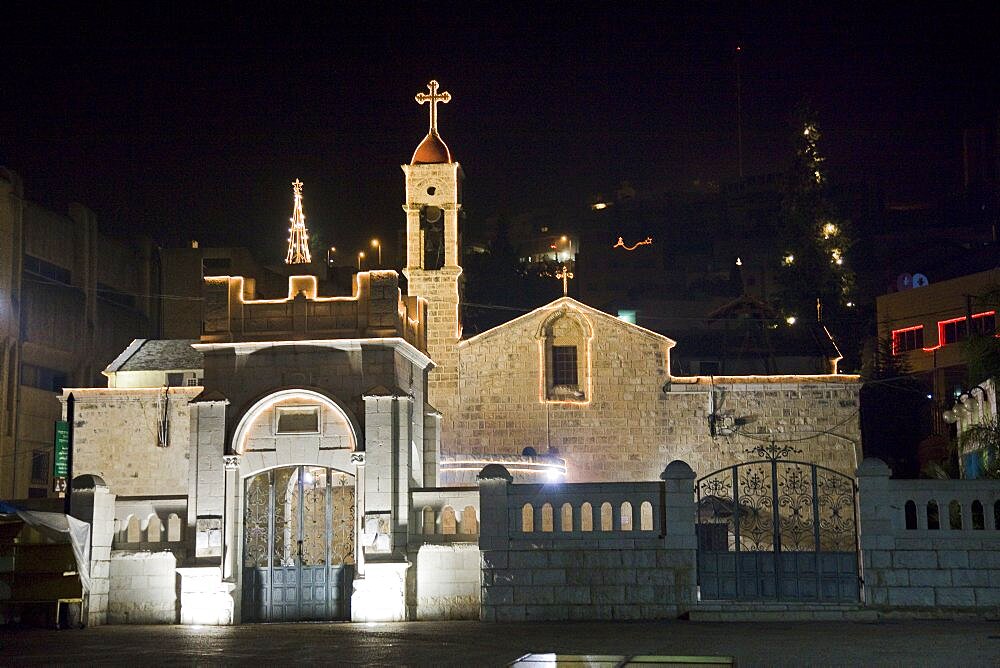 Photograph of christmas eve at the church of the annunciation in Nazareth, Israel