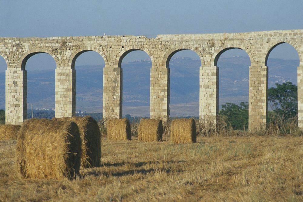 ancient Aqeduct of the old city of Acre in the Western Galilee, Israel