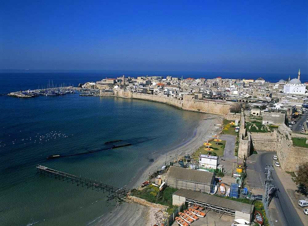 Aerial old city of Acre, Israel