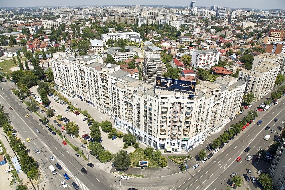 Aerial city of Bucharest in Romania, Romania