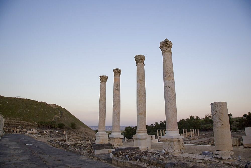 ruins of the Roman city of Beit Shean in the Jordan valley, Israel