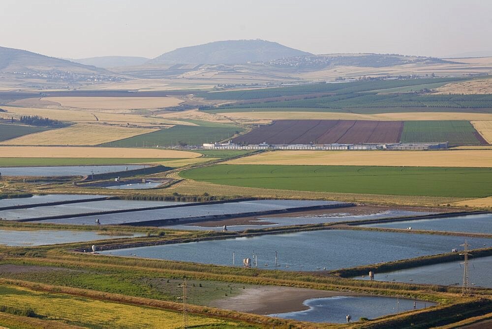 Aerial fishponds of the Jezreel valley, Israel