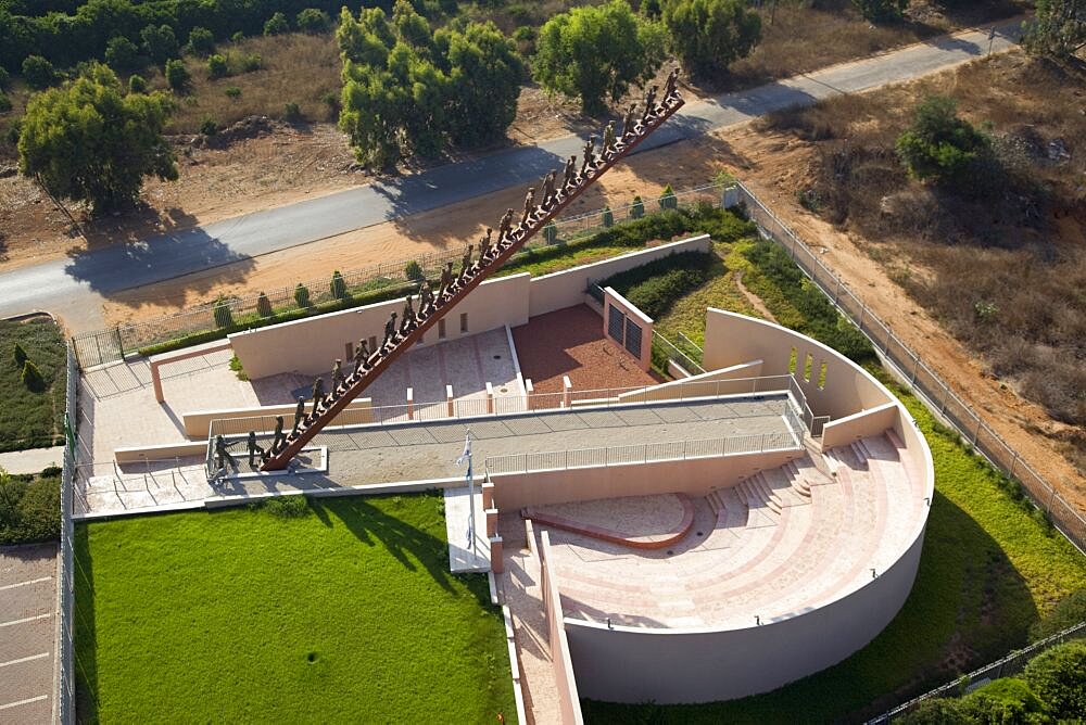 Aerial Beit Lid Memorial in the Sharon, Israel