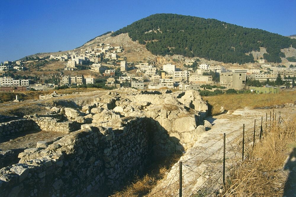 ruins of Tel Balata in the modern town of Nablus, Israel